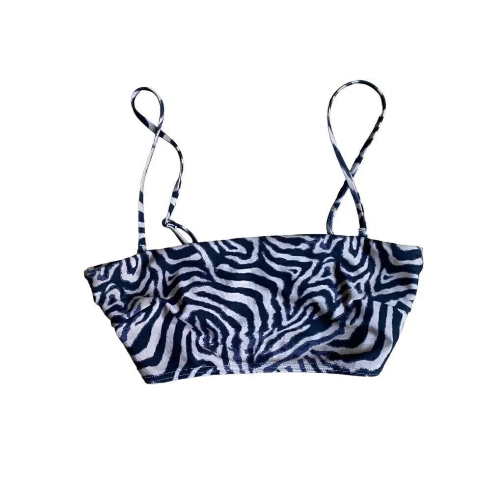 TopShop Zebra Crop Top Sports Bra Size US 6 NWOT